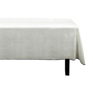 Vente-unique Tovaglia 170 x 300 cm in Cotone e Lino con bordo Nero Bianco sporco - BORINA  