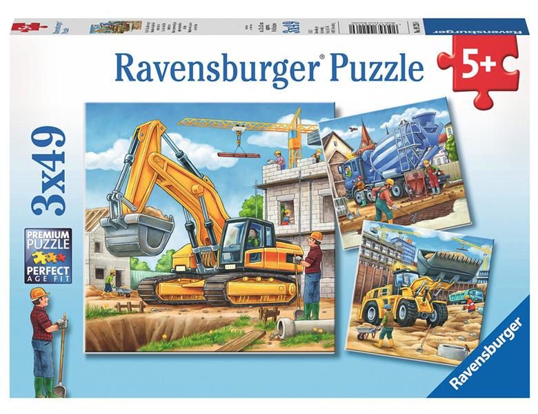 Image of puzzel Grote bouwvoertuigen - 3x 49 stukjes