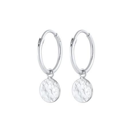 Elli  Boucles d'Oreilles Créoles Avec Plaques 