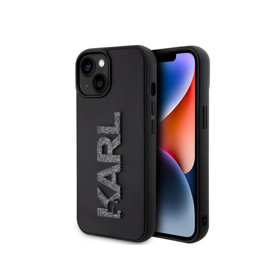 KARL LAGERFELD  Hülle iPhone 15 3D Rubber Karl Glitter 