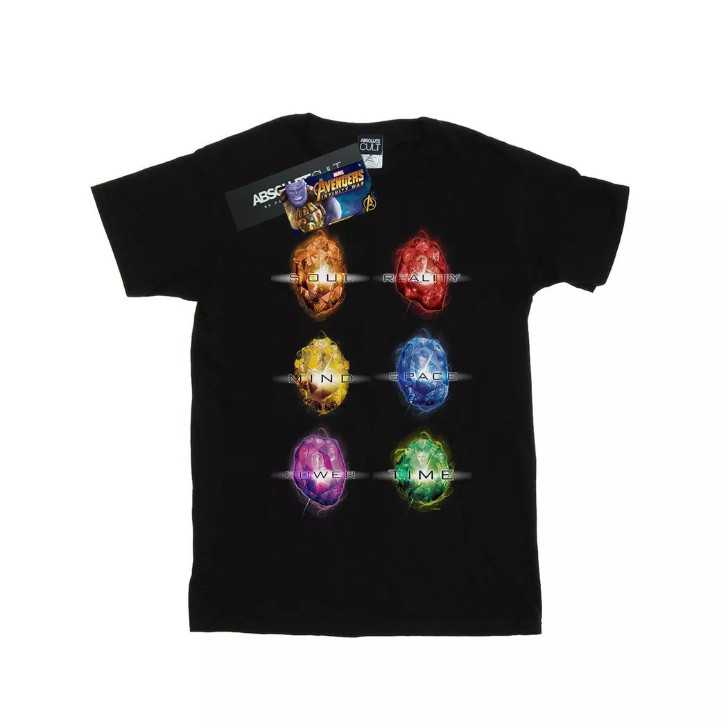MARVEL - Avengers Infinity War Stones TShirt, für Damen, Schwarz, Größe S