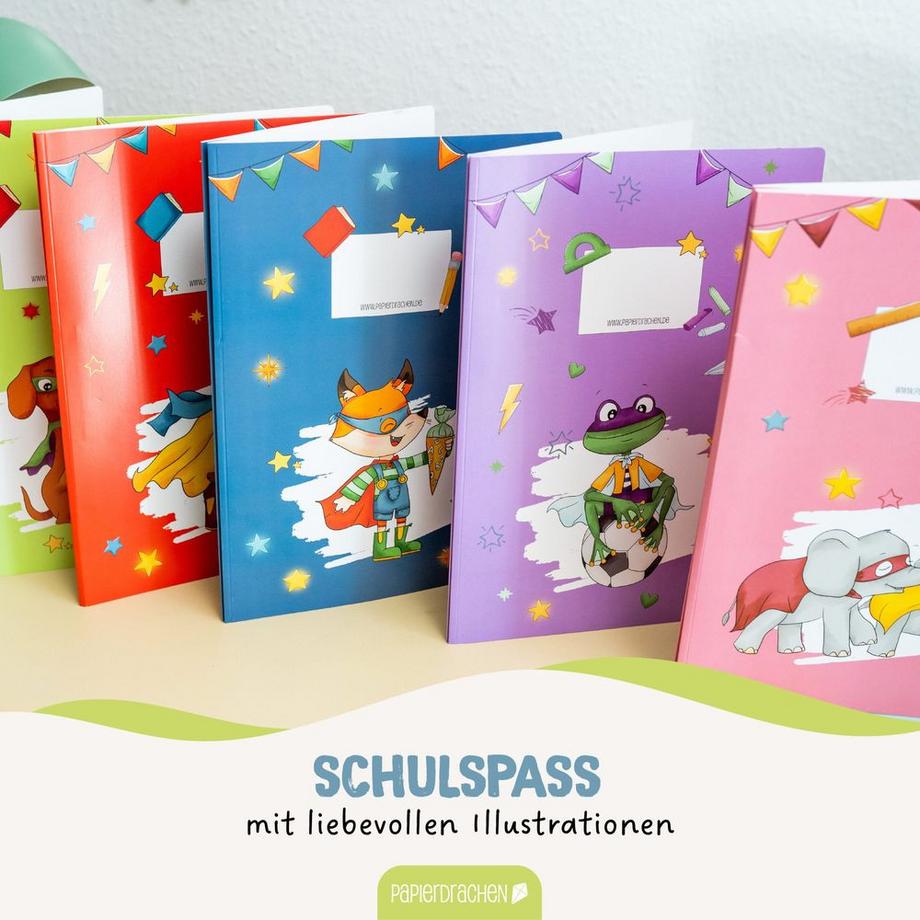 Papierdrachen Schnellhefter aus Karton – Superhelden Tiere  