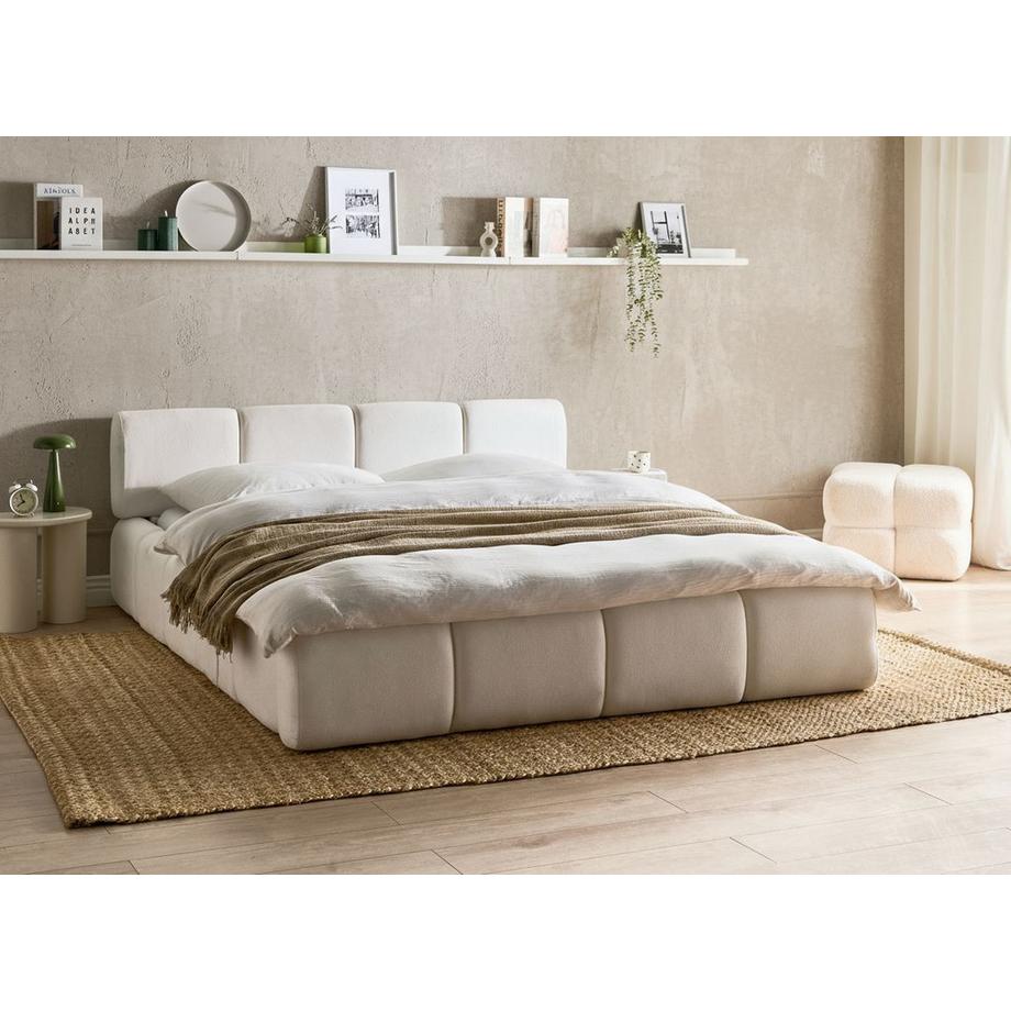 Beliani Bett mit Lattenrost aus Stoff Minimalistisch ORVILLE  