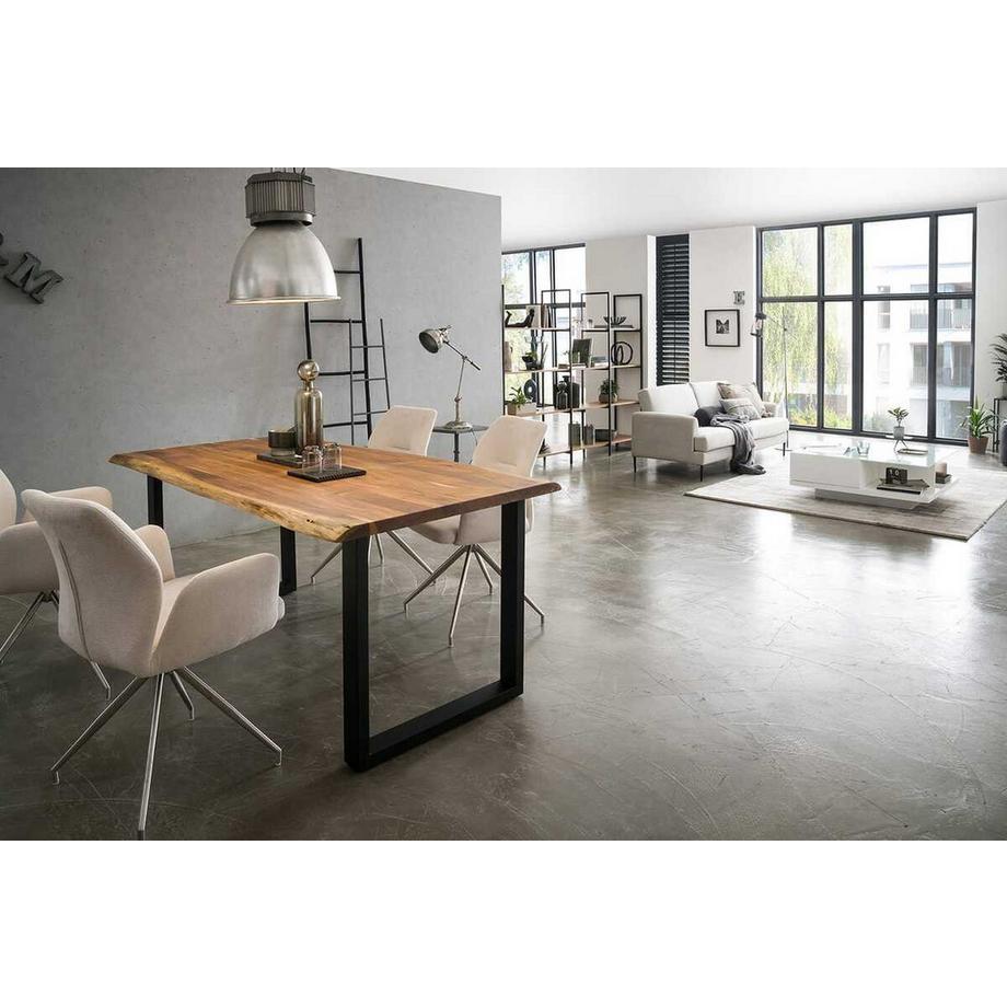 mutoni Tavolo in legno massiccio Luranta acacia gambe a U naturale 220x110  