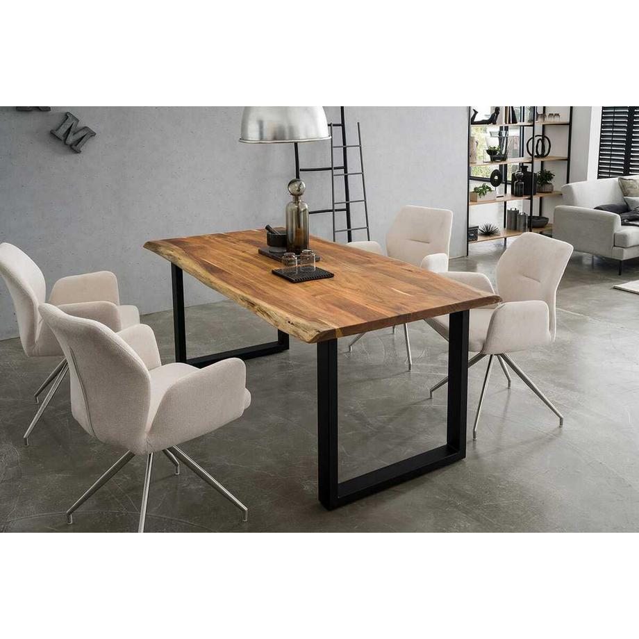 mutoni Tavolo in legno massiccio Luranta acacia gambe a U naturale 220x110  