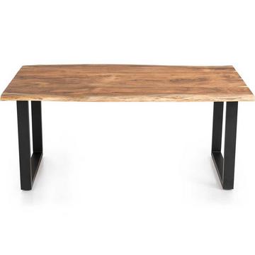 Tavolo in legno massiccio Luranta acacia gambe a U naturale 220x110