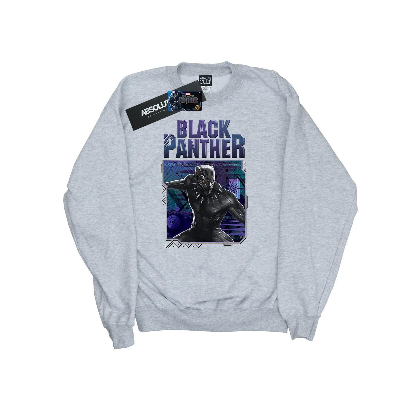 Image of Black Panther Tech Badge Sweatshirt Damen Grau L