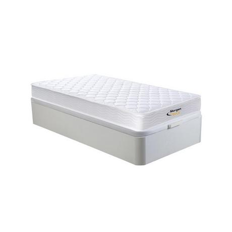 Vente-unique Ensemble 90 x 190 cm sommier coffre blanc + matelas ressorts et mémoire de forme ép.15cm - WOLKENLOS de MORGENGOLD  