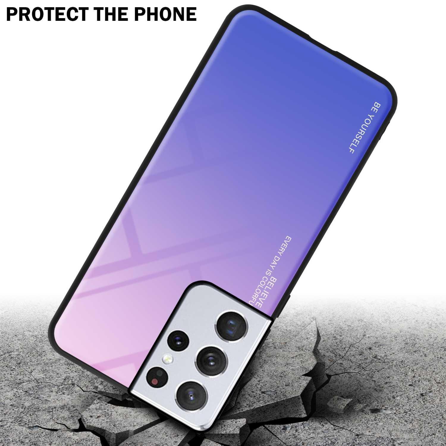 Cadorabo  Housse compatible avec Samsung Galaxy S22 ULTRA - Coque de protection bicolore en silicone TPU et dos en verre trempé 