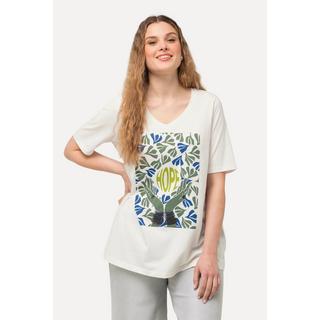 Ulla Popken  T-Shirt, Pailletten, V-Ausschnitt, Halbarm 