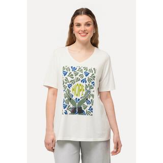 Ulla Popken  T-Shirt, Pailletten, V-Ausschnitt, Halbarm 