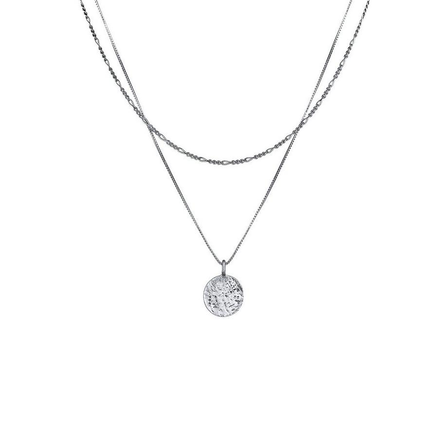 Kuzzoi  Halskette  Layer Figaro Venezianer Plättchen 925 Silber 