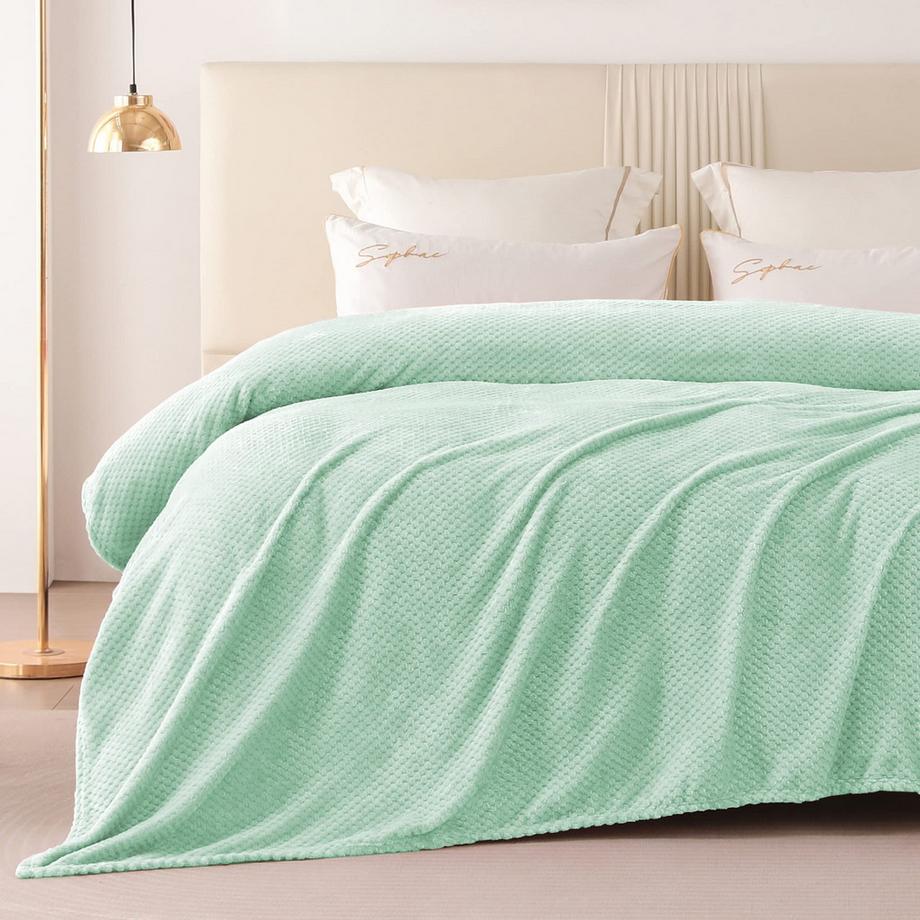 Kuscheldecke Superweiche und warme Fleecedecke für Sofa, Couch und Bett mit Waffelmuster, kuschelige & gemütliche Decke