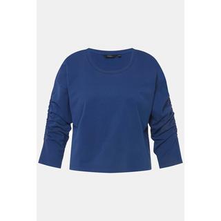 Ulla Popken  Sweat-shirt court et oversized. Col rond, manches 3/4. 