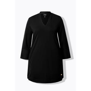 Ulla Popken T-shirt long maille point de Rome Col calice Manches 3/4  