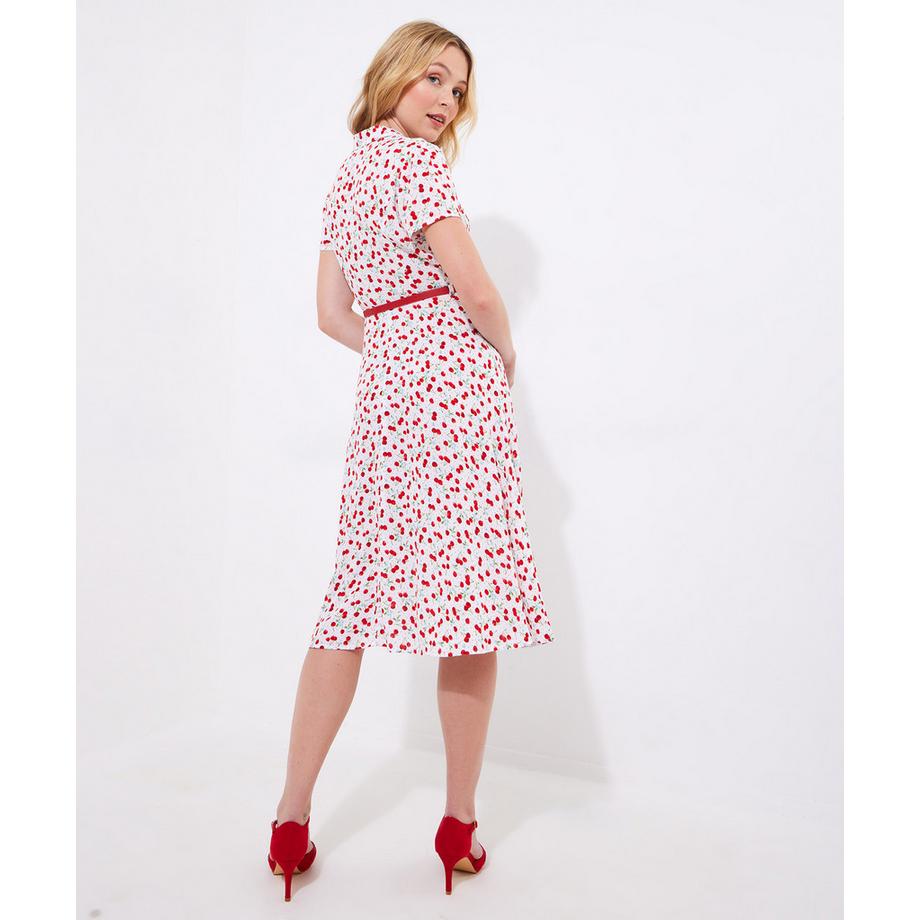 Joe Browns PETITE Midikleid Kirschenmuster mit Krawatte  