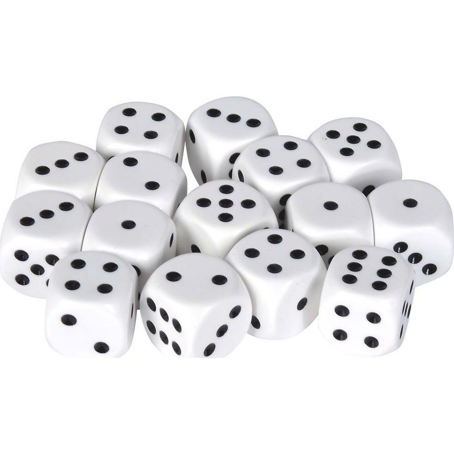 noris  Kunststoff-Augenwürfel Weiss (15Teile) 