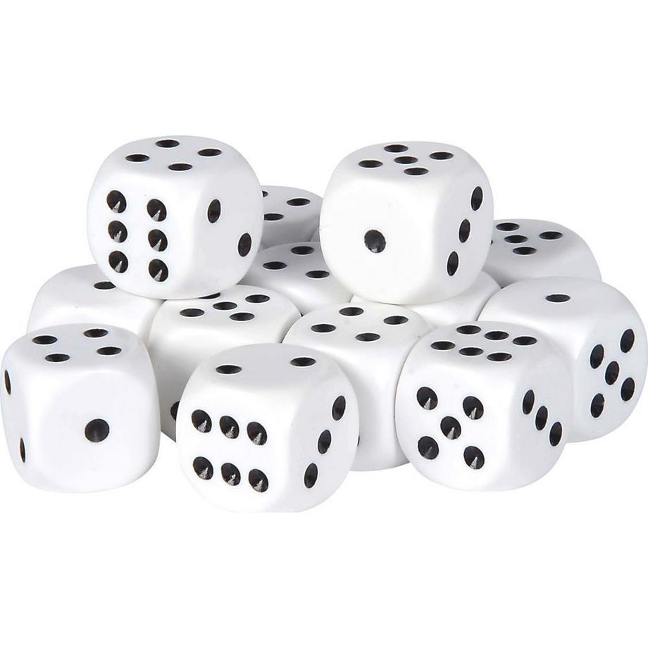 noris  Kunststoff-Augenwürfel Weiss (15Teile) 