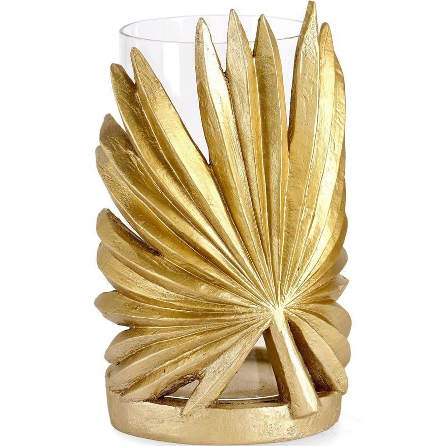 Image of Kerzenhalter Palong Blatt Palme gold 24 Kerzenhalter Palong Blatt Palme gold 24