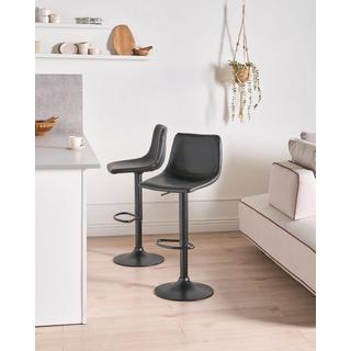 Beliani Set di 2 sgabelli da bar en Pelle sintetica Classico LEBRIJA  