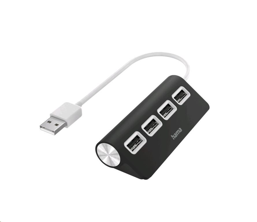 hama  HAMA Hub USB-A 2.0 4x Ports 480 Mbit/s Schwarz 