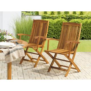 Beliani Lot de 2 chaises en Acacia Traditionnel MAUI  