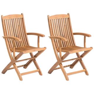 Beliani Lot de 2 chaises en Acacia Traditionnel MAUI  