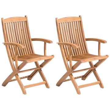 Lot de 2 chaises en Acacia Traditionnel MAUI