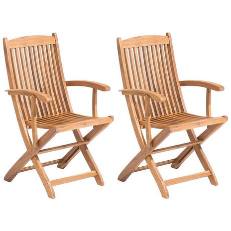 Beliani Lot de 2 chaises en Acacia Traditionnel MAUI  