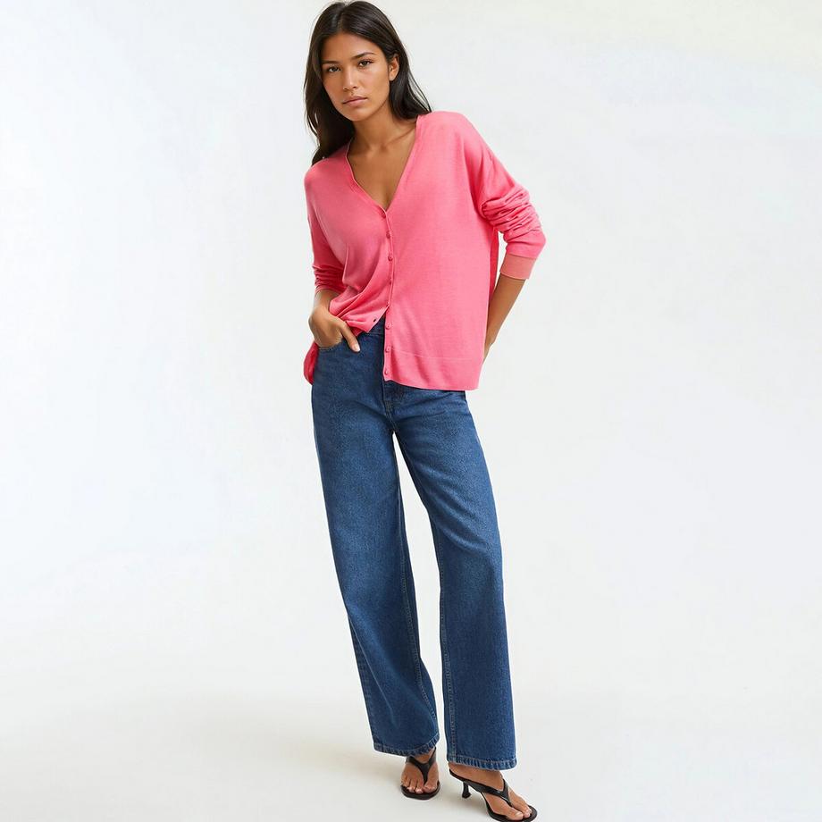 La Redoute Collections Cardigan in maglia fine con scollo a V e chiusura a bottoni  