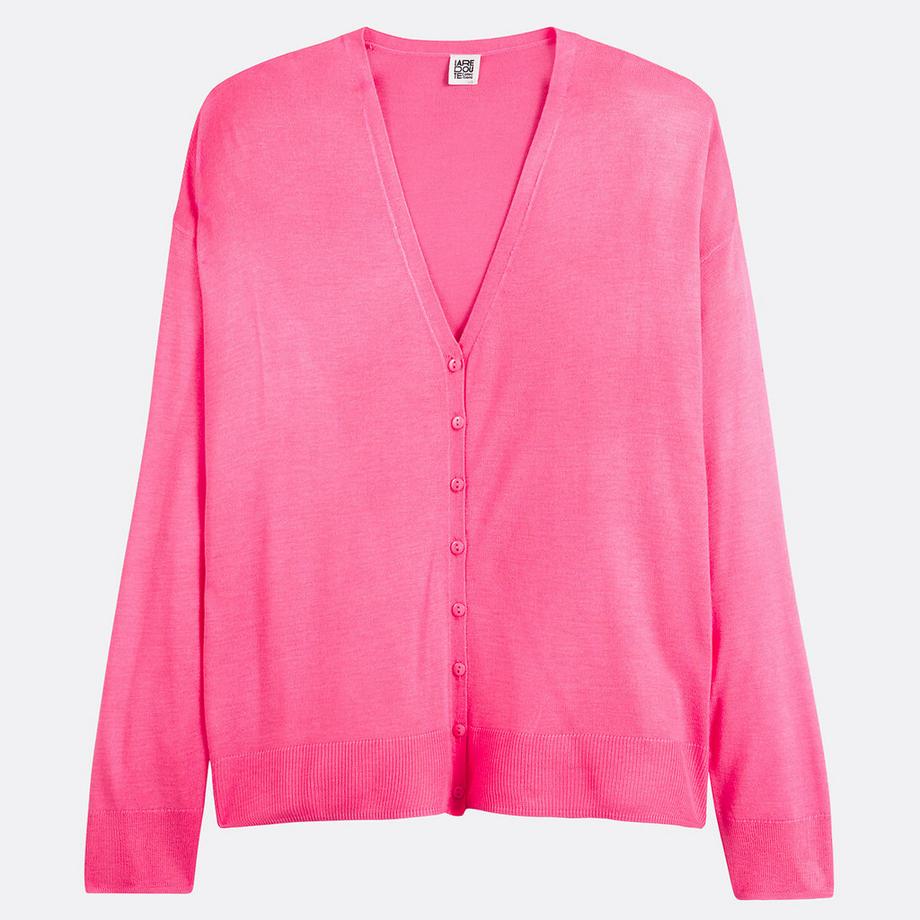 La Redoute Collections Cardigan in maglia fine con scollo a V e chiusura a bottoni  