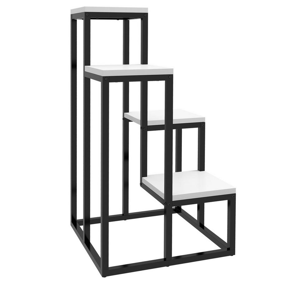 Northio Support Pour Plantes Étagère À Fleurs En Acier, 4 Niveaux, Pour Jardin Et Balcon, 34X34X70Cm, Blanc  