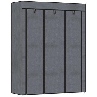 Northio Armoire en tissu, armoire avec tringles à vêtements, 8 niveaux, armoire pliante, armoire pliable pour chambre à coucher, couloir, tissu non tissé, gris foncé, 125 x 43 x 162,5 cm Aosom  