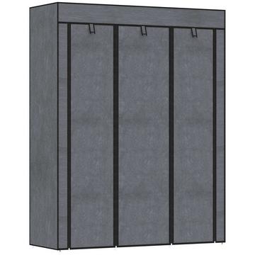 Armoire en tissu, armoire avec tringles à vêtements, 8 niveaux, armoire pliante, armoire pliable pour chambre à coucher, couloir, tissu non tissé, gris foncé, 125 x 43 x 162,5 cm Aosom