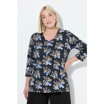 Shirt, A-Linie, V-Ausschnitt, 3/4-Arm