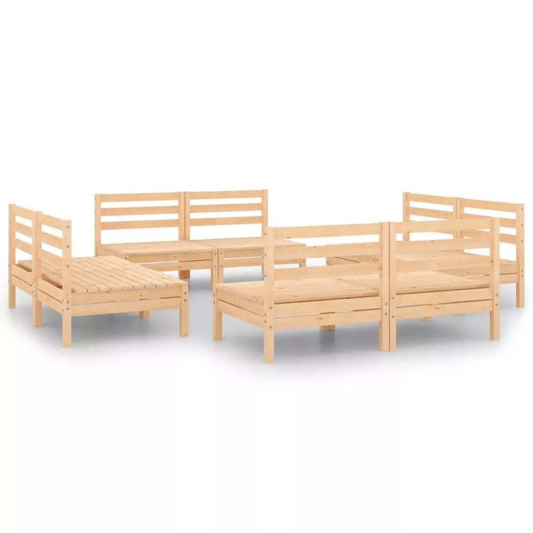 vidaXL Salon de jardin 8 pcs Bois de pin massif