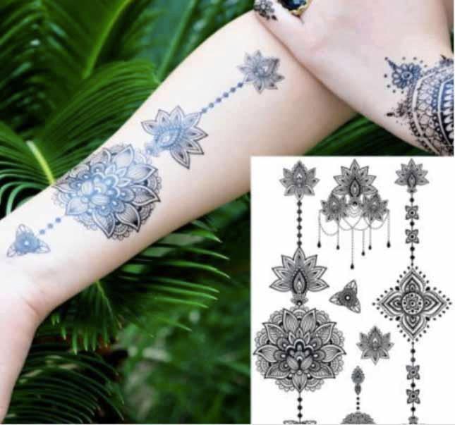 Image of HennaStickerIFakeTattooDamenSchwarzONESIZE