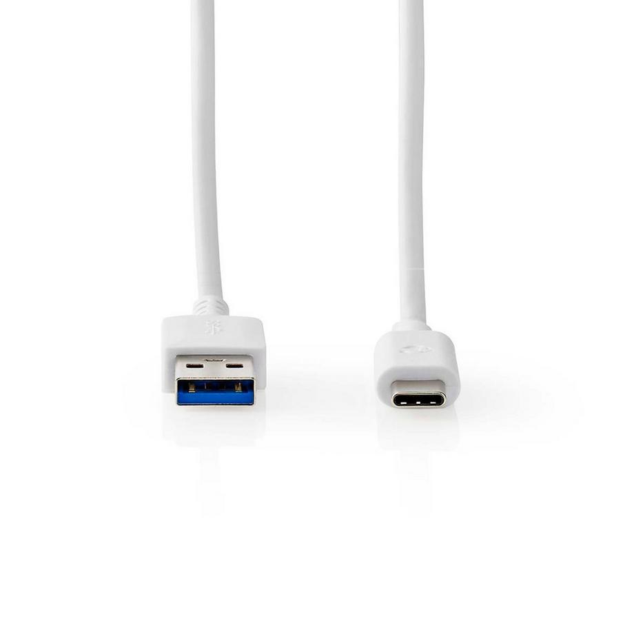 Nedis  Câble USB | USB 3.2 Gen 2 | USB-A mâle | USB-C™ mâle | 60 W | 10 Gbps | Nickelé | 1,00 m | Rond | PVC | Blanc | Boîte 