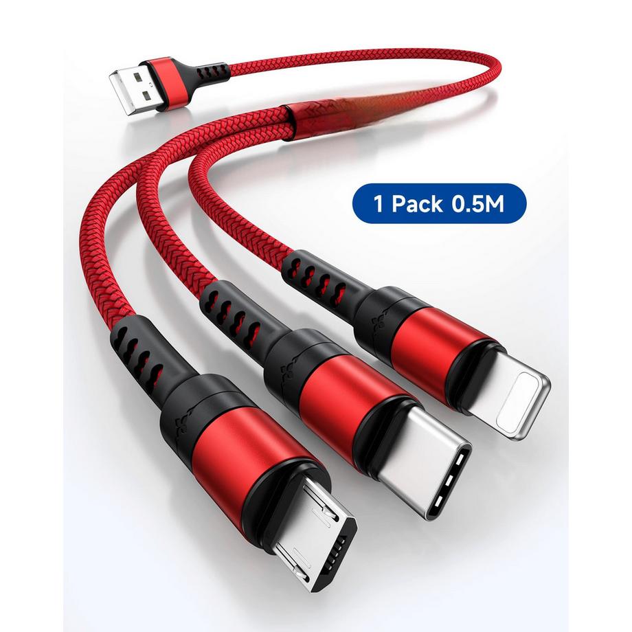 Alopini  Câble Multi USB, Câble de Charge Universel Nylon Quick 3 en 1 