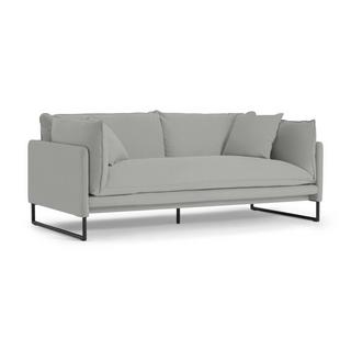 Vente-unique Sofa 3-Sitzer - Baumwolle & Leinen - Hellgrau - MIROSE  