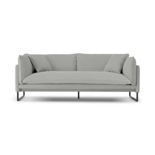 Vente-unique Sofa 3-Sitzer - Baumwolle & Leinen - Hellgrau - MIROSE  