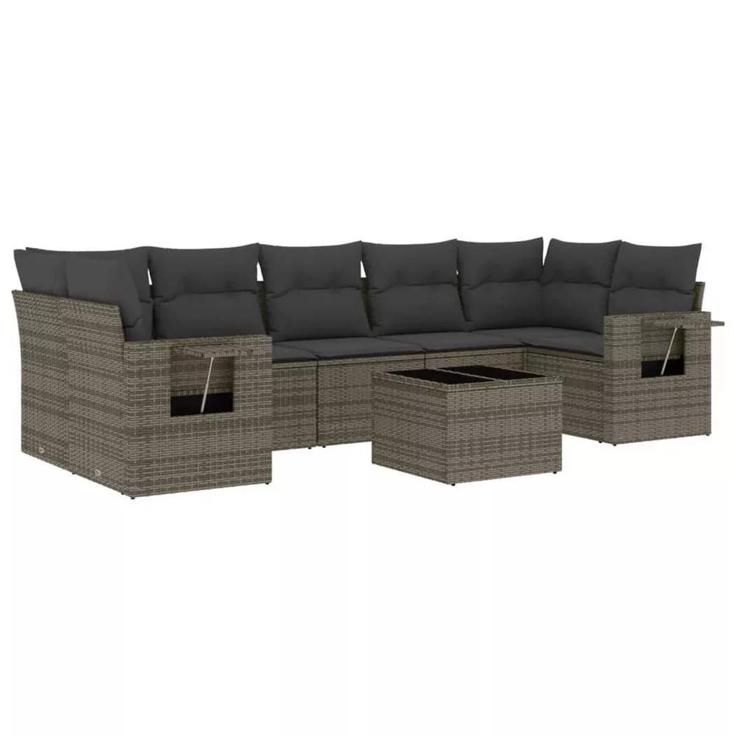 VidaXL - set divano da giardino Polirattan, One Size, Grigio