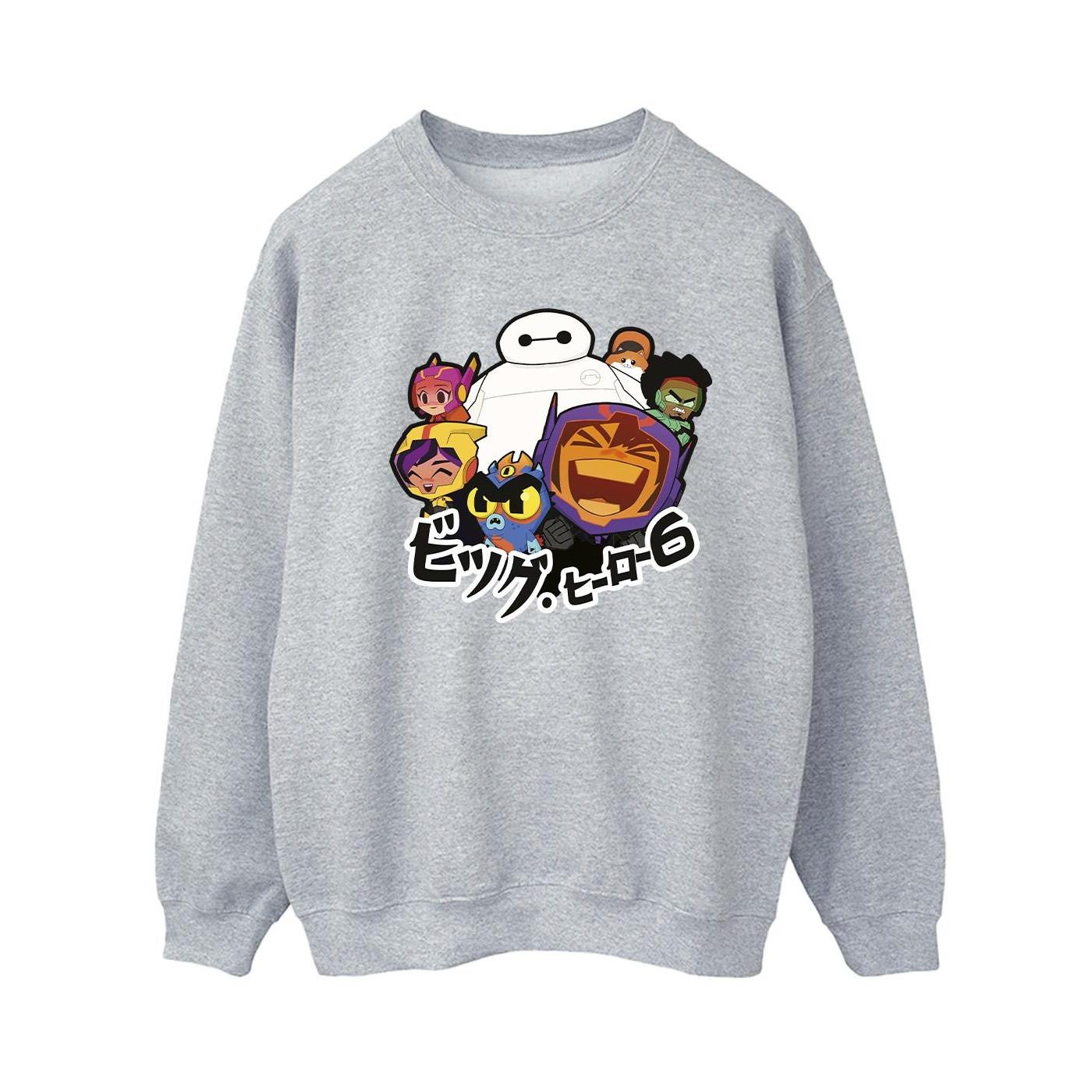 Image of Big Hero 6 Baymax Group Manga Sweatshirt Damen Grau M