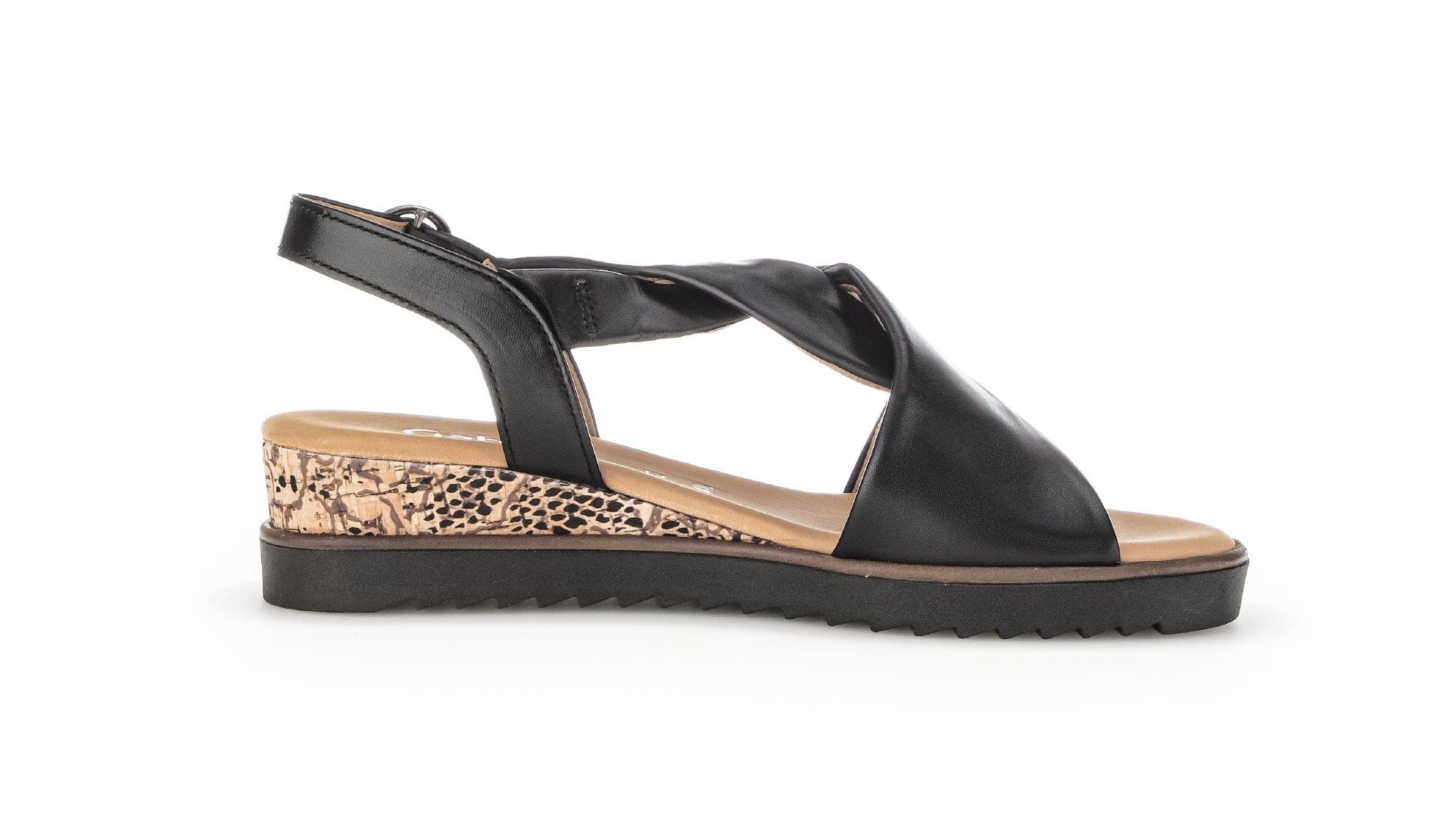 Image of Leder Sandale Damen Schwarz 42.5