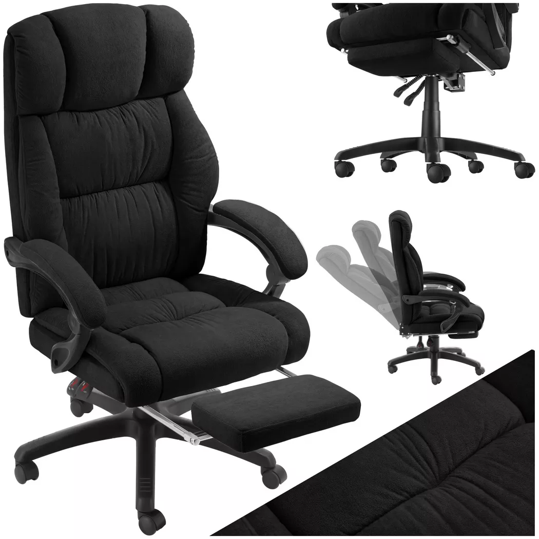 Tectake - Chaise de bureau jilien avec repose-pieds et revêtement en velours -