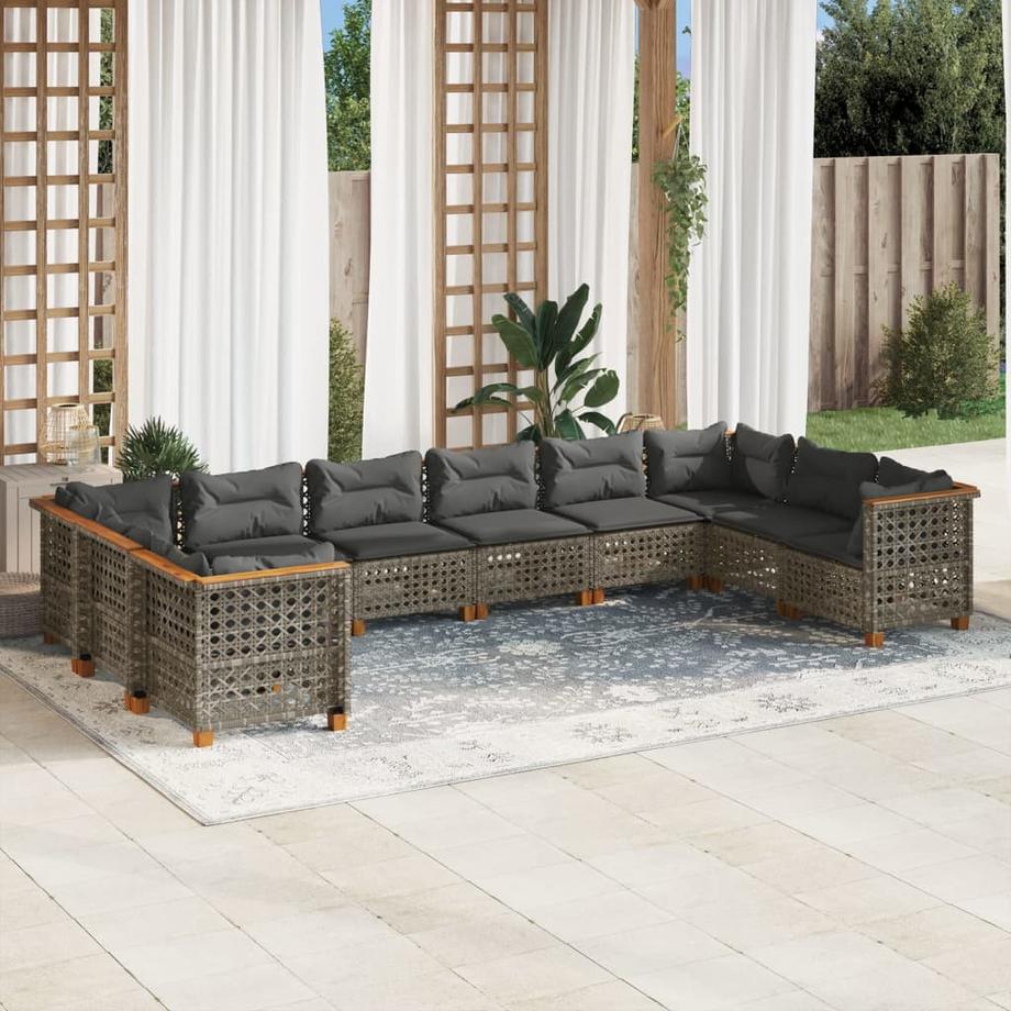 VidaXL set divano da giardino Polirattan  