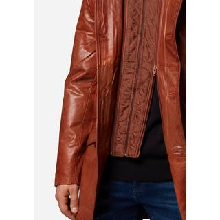 RICANO  Manteau en cuir pour homme Veetal, avec empiècement textile amovible 