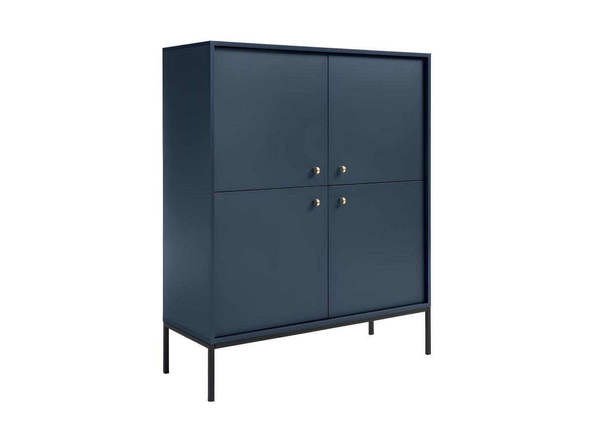 Vente-unique  Highboard mit 4 Türen - Blau - BOGDAN 