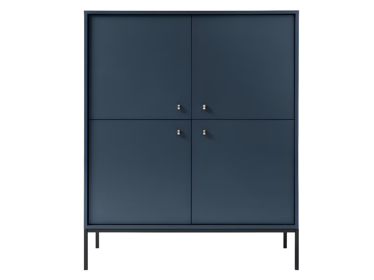 Vente-unique  Highboard mit 4 Türen - Blau - BOGDAN 