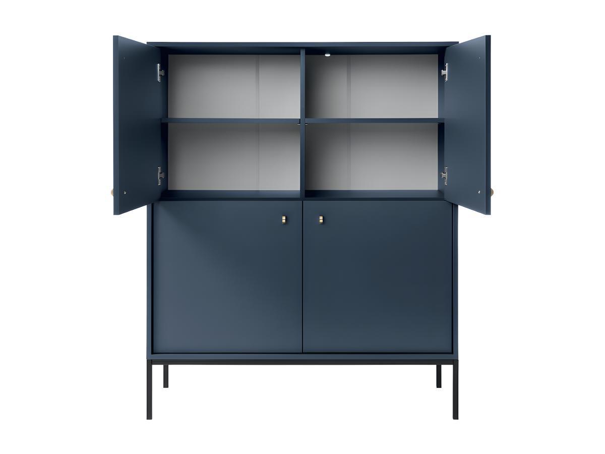 Vente-unique  Highboard mit 4 Türen - Blau - BOGDAN 